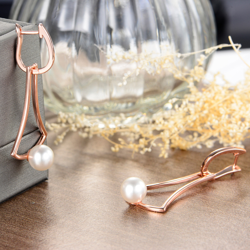Pearl hoop earrings