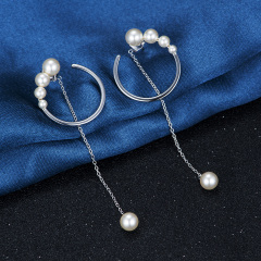 pearl long earrings