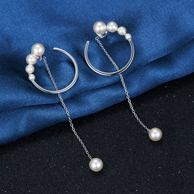 pearl long earrings