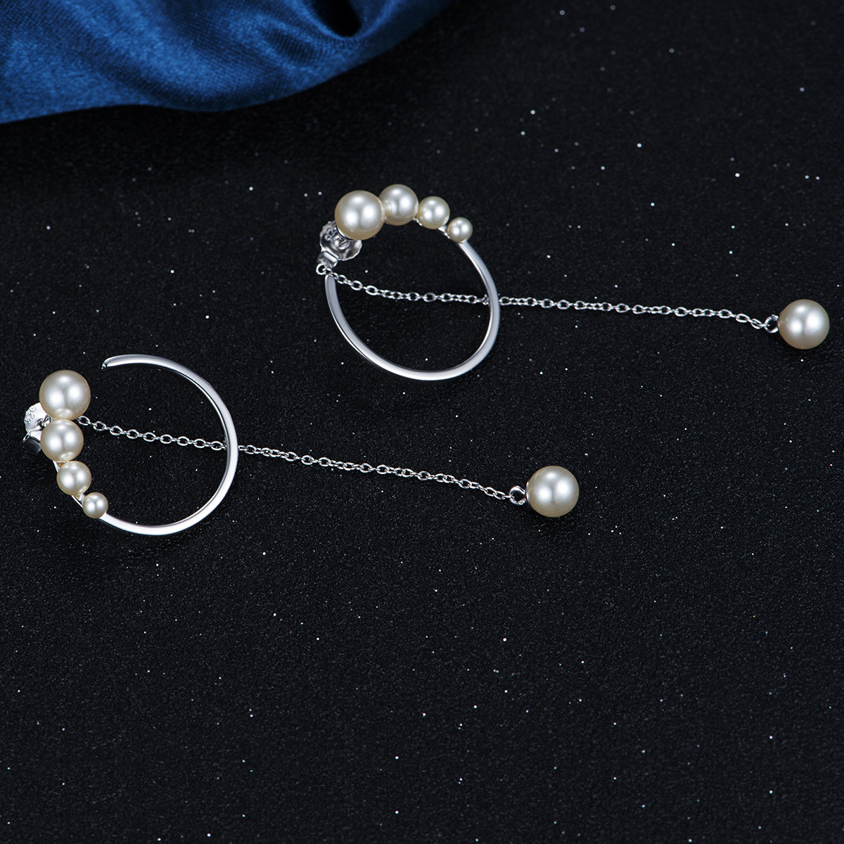 pearl long earrings