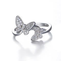CZ butterfly open ring