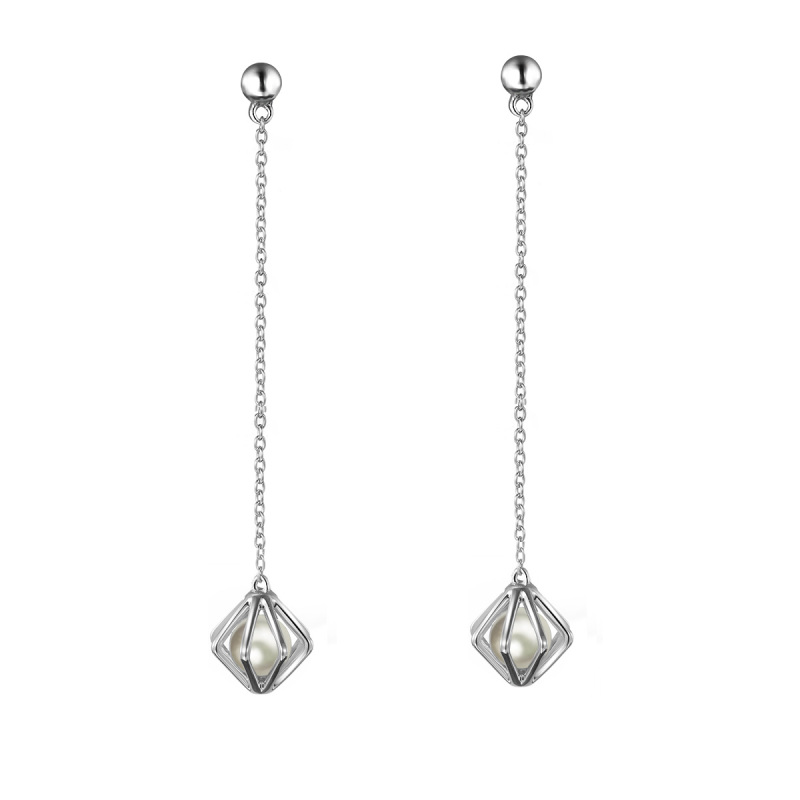 Pearl long studs earrings