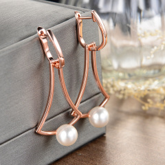Pearl hoop earrings