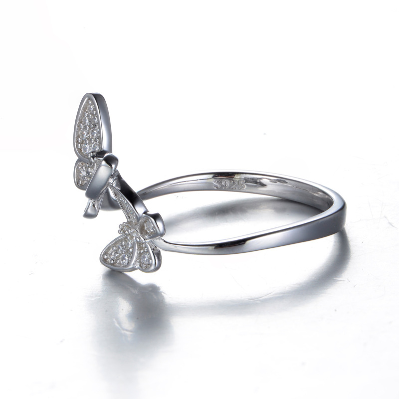 CZ butterfly open ring