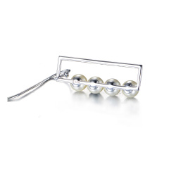 Pearl geometry hook earrings