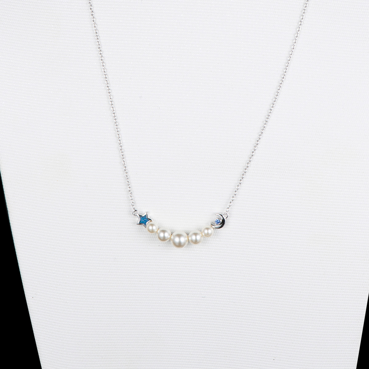 Pearl Star and Moon Necklace
