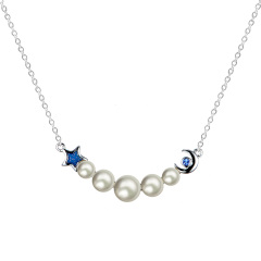 Pearl Star and Moon Necklace