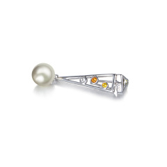 Pearl geometry stud earrings