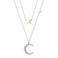 moon and star double necklace