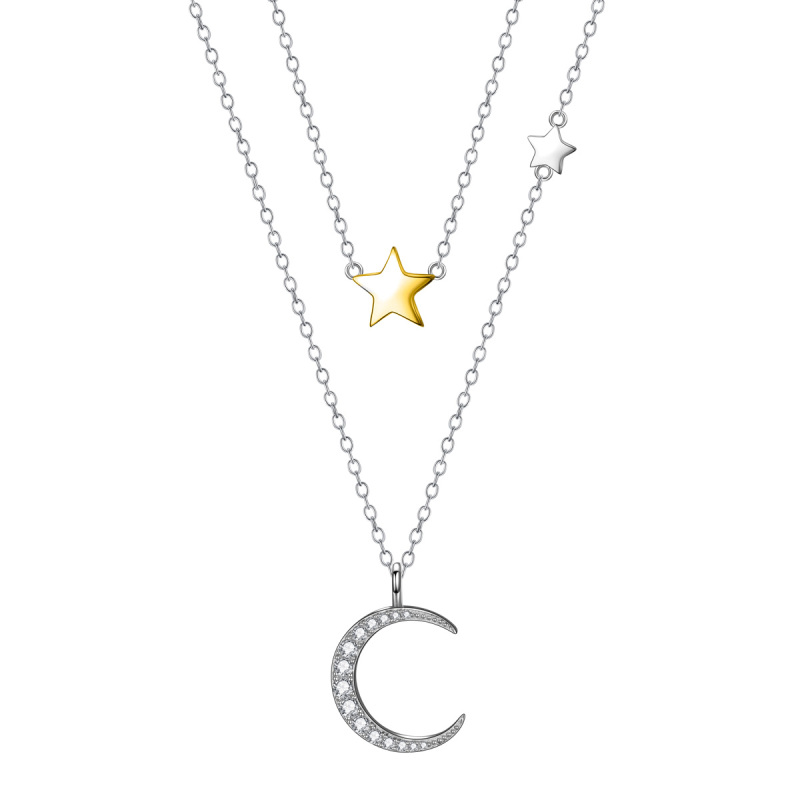 moon and star double necklace