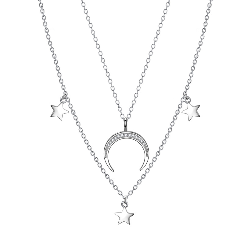 moon and star double necklace