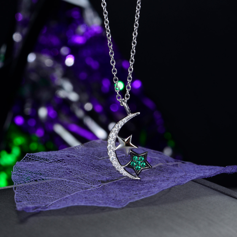 star and moon pendant necklace
