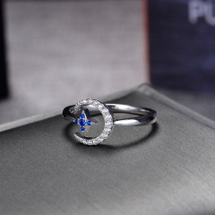 moon and star open ring