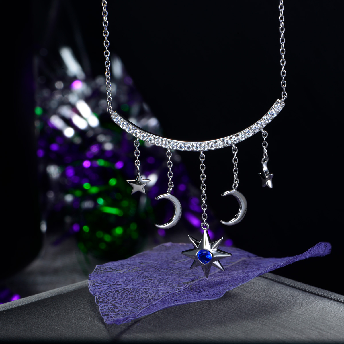 moon and star pendant necklace