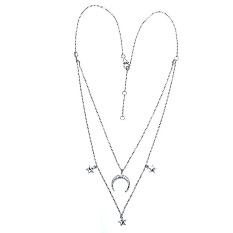 moon and star double necklace