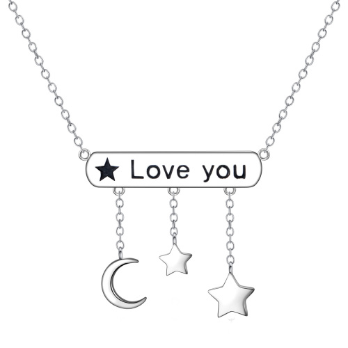 moon and star pendant necklace