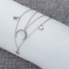 moon and star double necklace