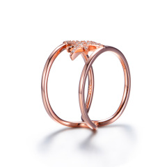 star rose gold plated ring