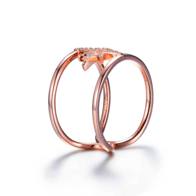 star rose gold plated ring