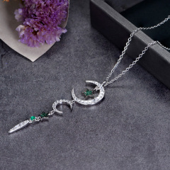 moon and star pendant necklace