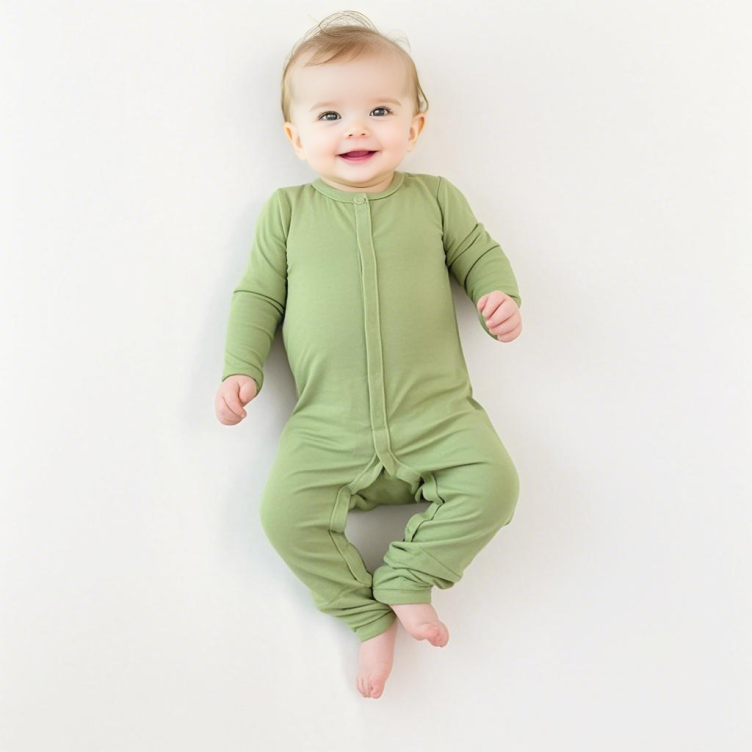 Custom Bamboo Zipper Baby Pajamas Newborn Baby Clothes