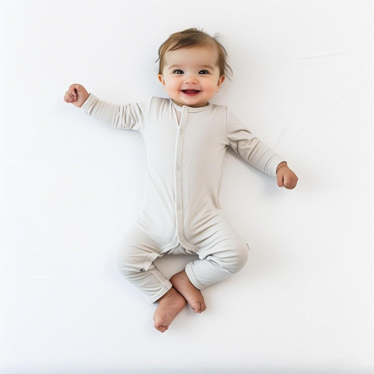 Custom Bamboo Zipper Baby Pajamas Newborn Baby Clothes