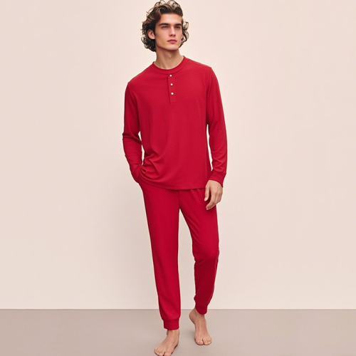 Wholesale custom bamboo wen's pajamas long sleeves pajamas for men