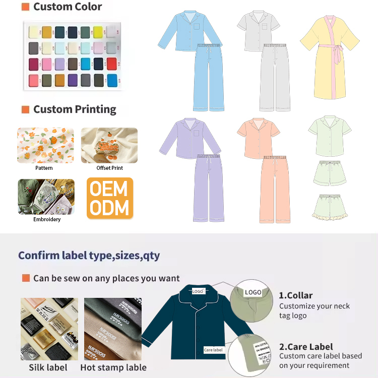 Custom Print Family Matching Bamboo Pajamas Wholesale