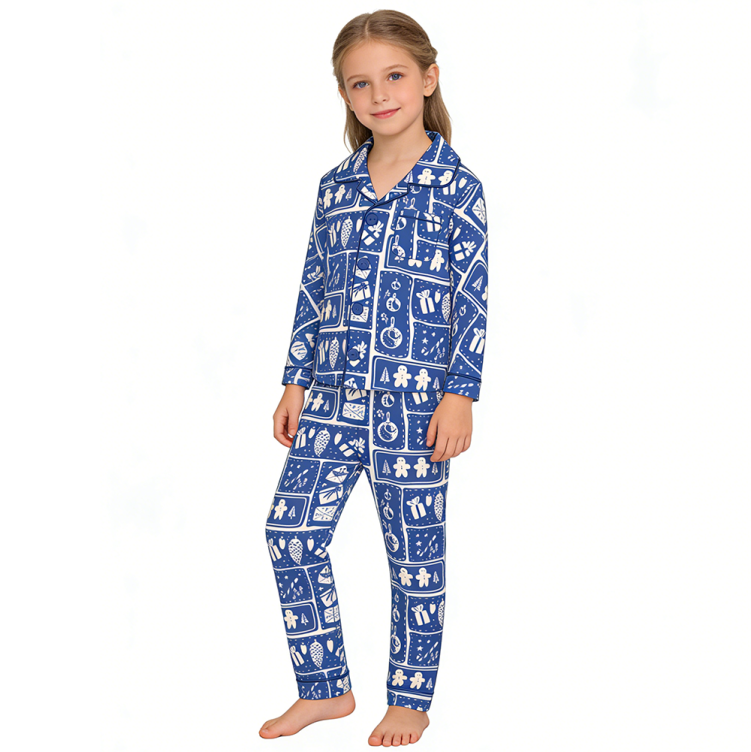 Custom Causal Bamboo Long Sleeves Kids Pajamas Set