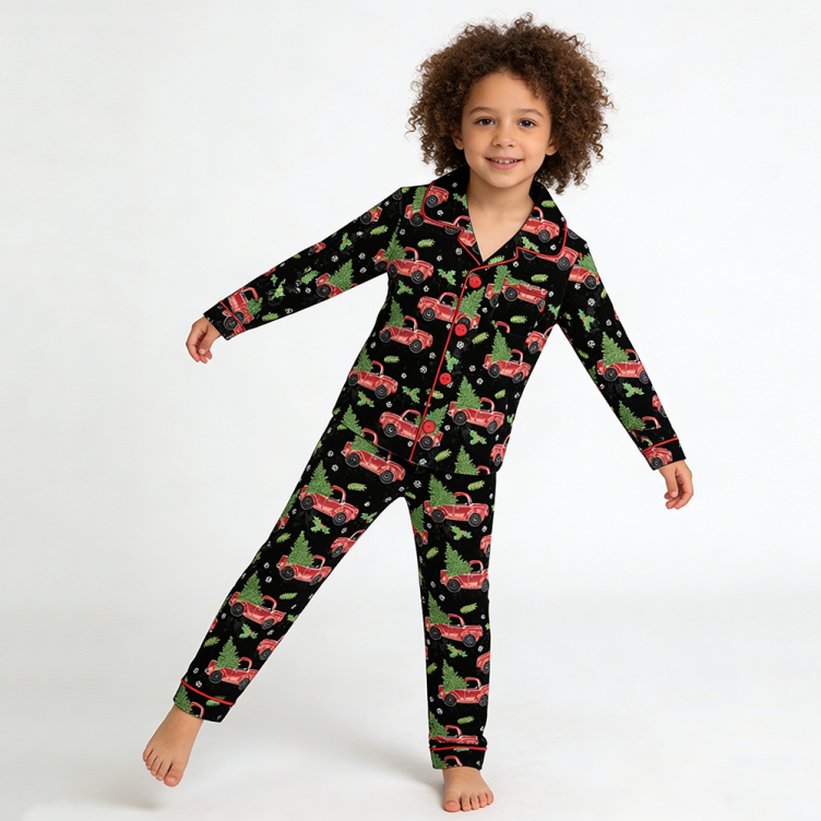 Custom Causal Long Sleeves Kids Bamboo Pajamas