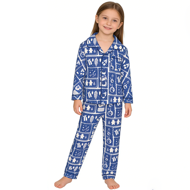 Custom Causal Bamboo Long Sleeves Kids Pajamas Set