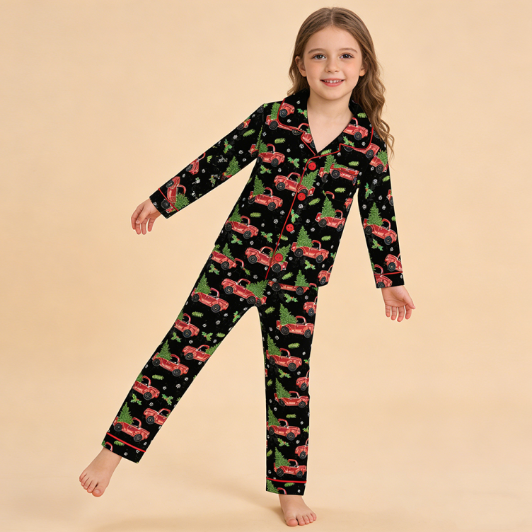 Custom Causal Long Sleeves Kids Bamboo Pajamas