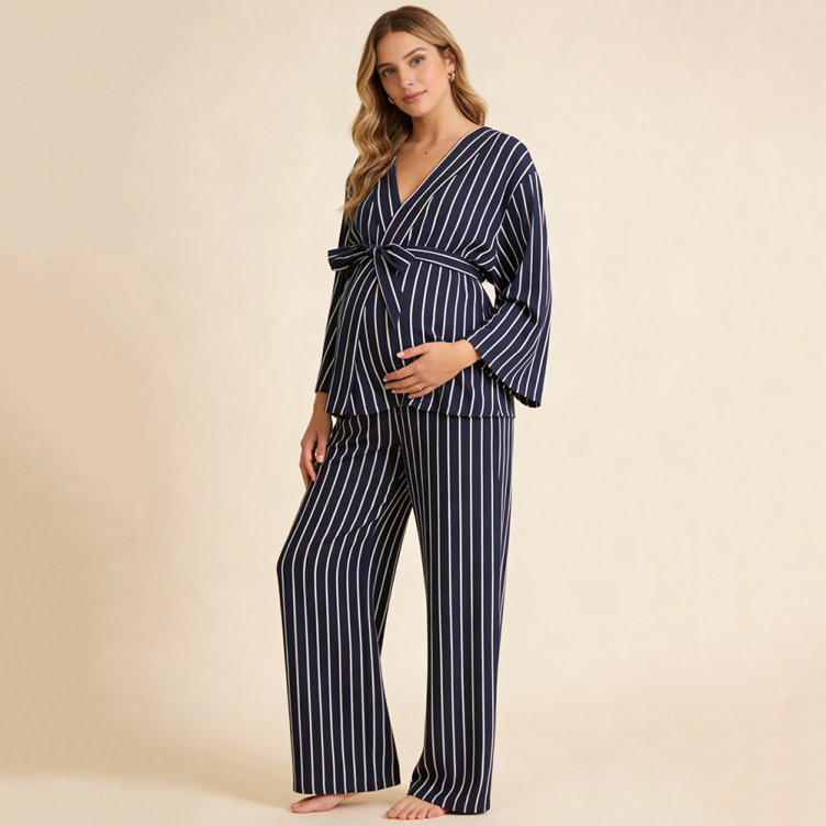 Custom Long Sleeve Loose Maternity Pajamas Set