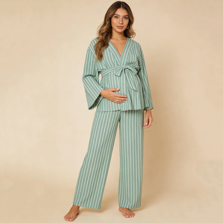 Custom Long Sleeve Loose Maternity Pajamas Set