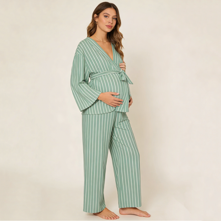 Custom Long Sleeve Loose Maternity Pajamas Set