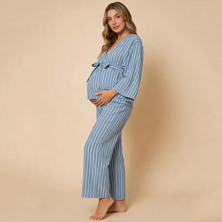 Custom Long Sleeve Loose Maternity Pajamas Set