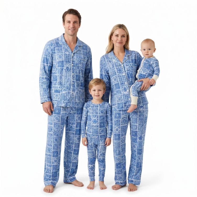 Custom Print Family Matching Bamboo Pajamas Wholesale