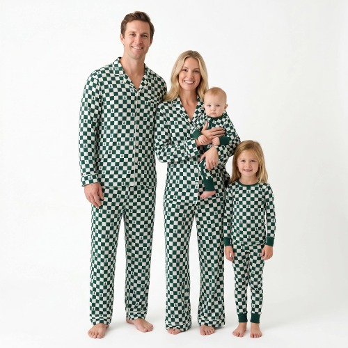 Custom Print Christmas Bamboo Family Matching Pajamas