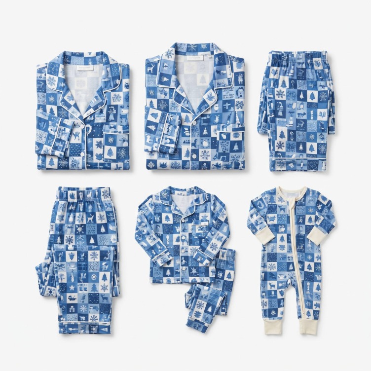 Custom Print Family Matching Bamboo Pajamas Wholesale