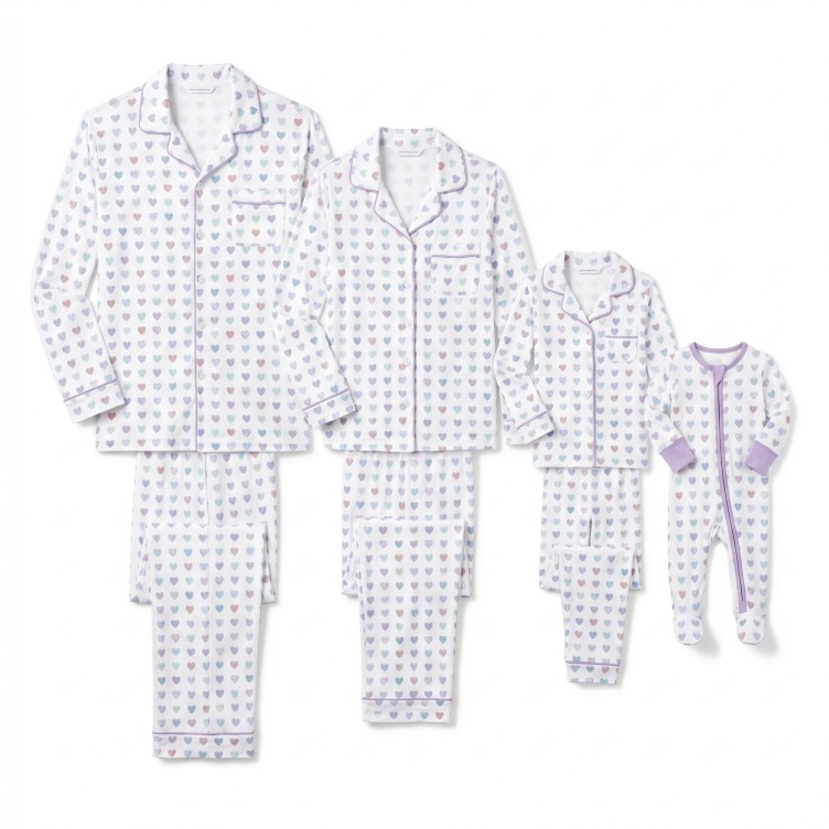 Custom Pajamas Valentine Matching Bamboo Pajamas
