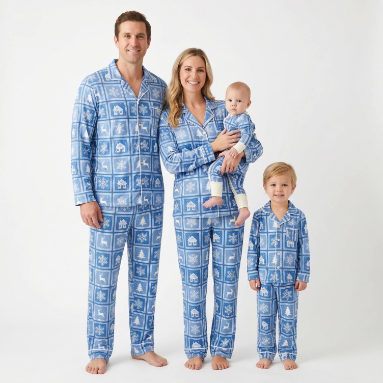 Custom Print Family Matching Bamboo Pajamas Wholesale