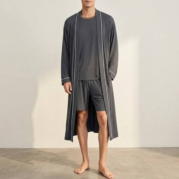 High Quality Men's Pajamas Custom Bamboo Men's Nightgown