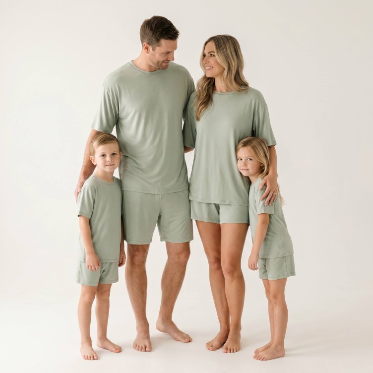 OEM Custom Family Pajamas Bamboo Summer Sleepwear