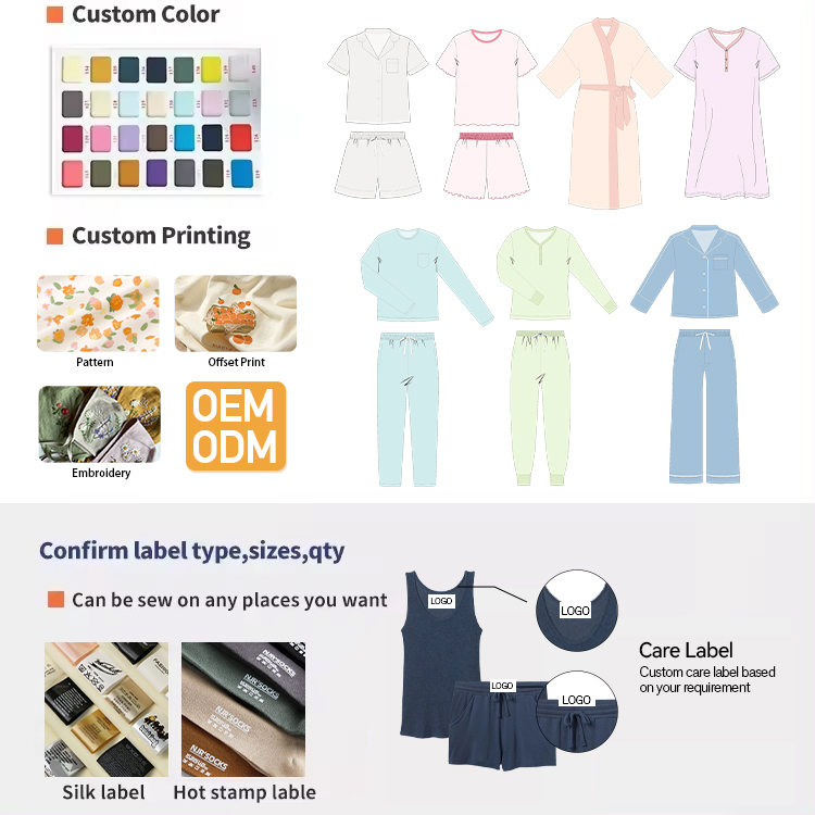 Custom Bamboo Long Sleeve Pajamas Set