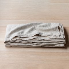 Natural oatmeal linen table cloth set