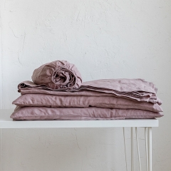 Dusky rose linen bedsheets set