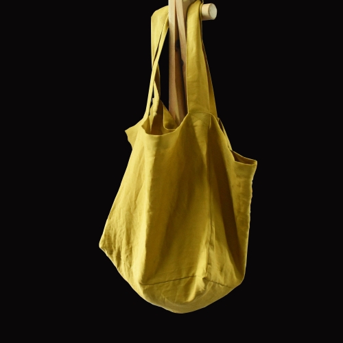 Mustard linen tote bag