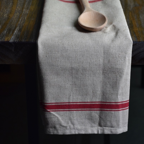 Vintage natural stripe linen tea towel