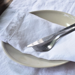 white linen dinner napkin