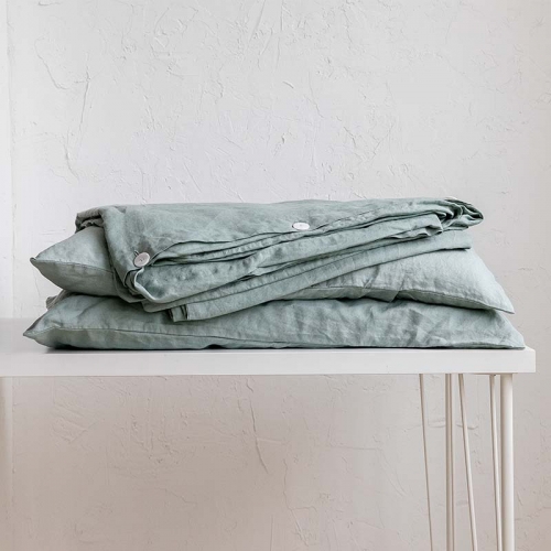 Sage linen duvet cover set